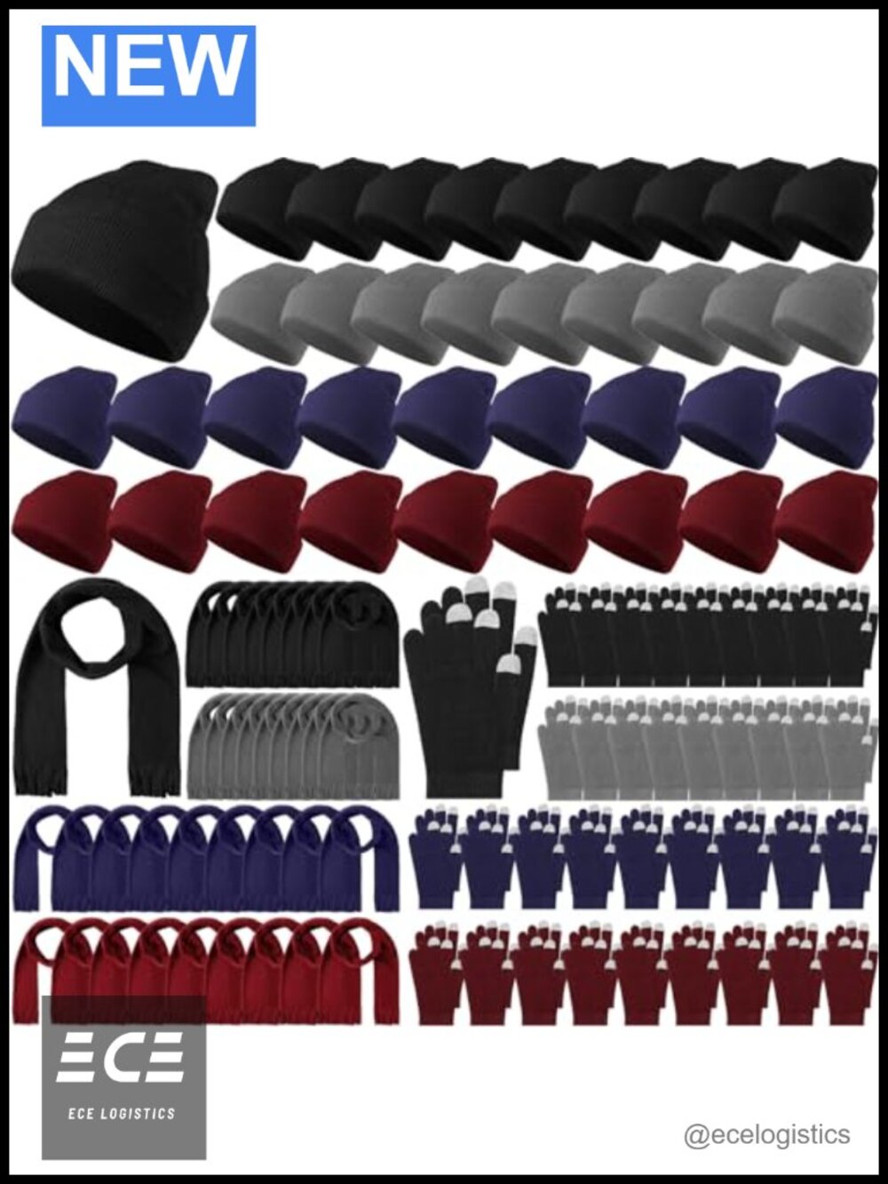 Winter Hat Scarf Gloves Set Fleece Scarves Touch Screen Knit Beanie